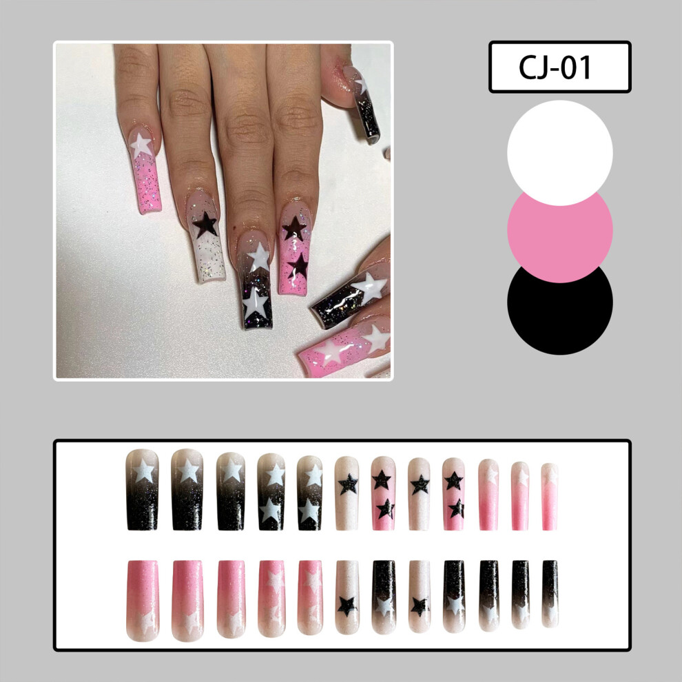 Dachuang Beauty (Jelly Glue Model) Gradient Fake Nails - Durable & Comfortable