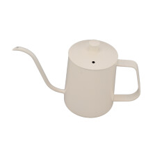 350 ml Edelstahl-Kaffeekessel zum Übergießen mit Kranich-Nebel-Stopfen, weiß