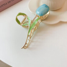 (Blue) Elegant Tulip Hairpin for Styling & Performance