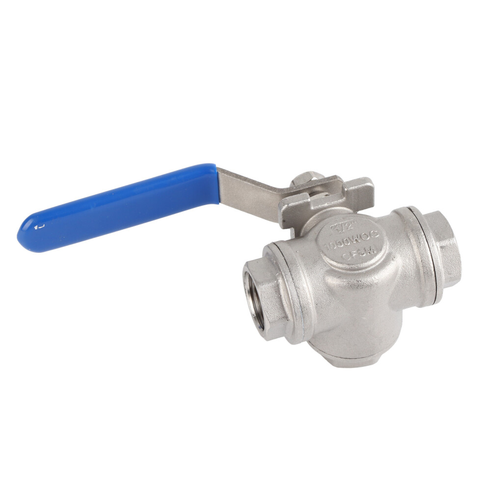 Stainless Steel Sus304 3-Way T Port Ball Valve Dn15, Female Thread 3501388574048