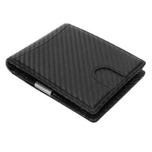 Men's RFID Wallet Thin Leather Bifold Card Holder with Money Clip Black