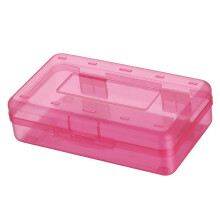 Red Plastic Pencil Box 20.3 x 12.2 x 5.9 cm