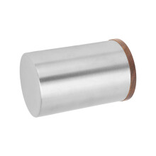 304 Stainless Steel Tea Canister with Wood Lid, 500ml Storage Tin