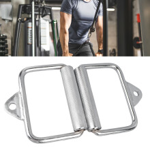 2 Stück Edelstahl Elektroplattierte D-Form Griffen für Kabelzugmaschine Fitnesstraining