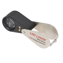 20X Klapplupe mit wiederaufladbarem Akku und LED-Licht, 60mAh