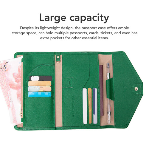 RFID Passport Holder Dark Green 7.7x4.4x0.8in 2