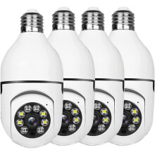4Er-Pack GlüHbirnen-ÜBerwachungskamera für Den AußEnbereich, 2,4-G-WLAN-Steckdosen-ÜBerwachungskamera, ÜBerwachungskamera-GlüHbirne für Den