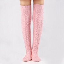 (Pink) Women\'s Winter Thigh High Knit Socks