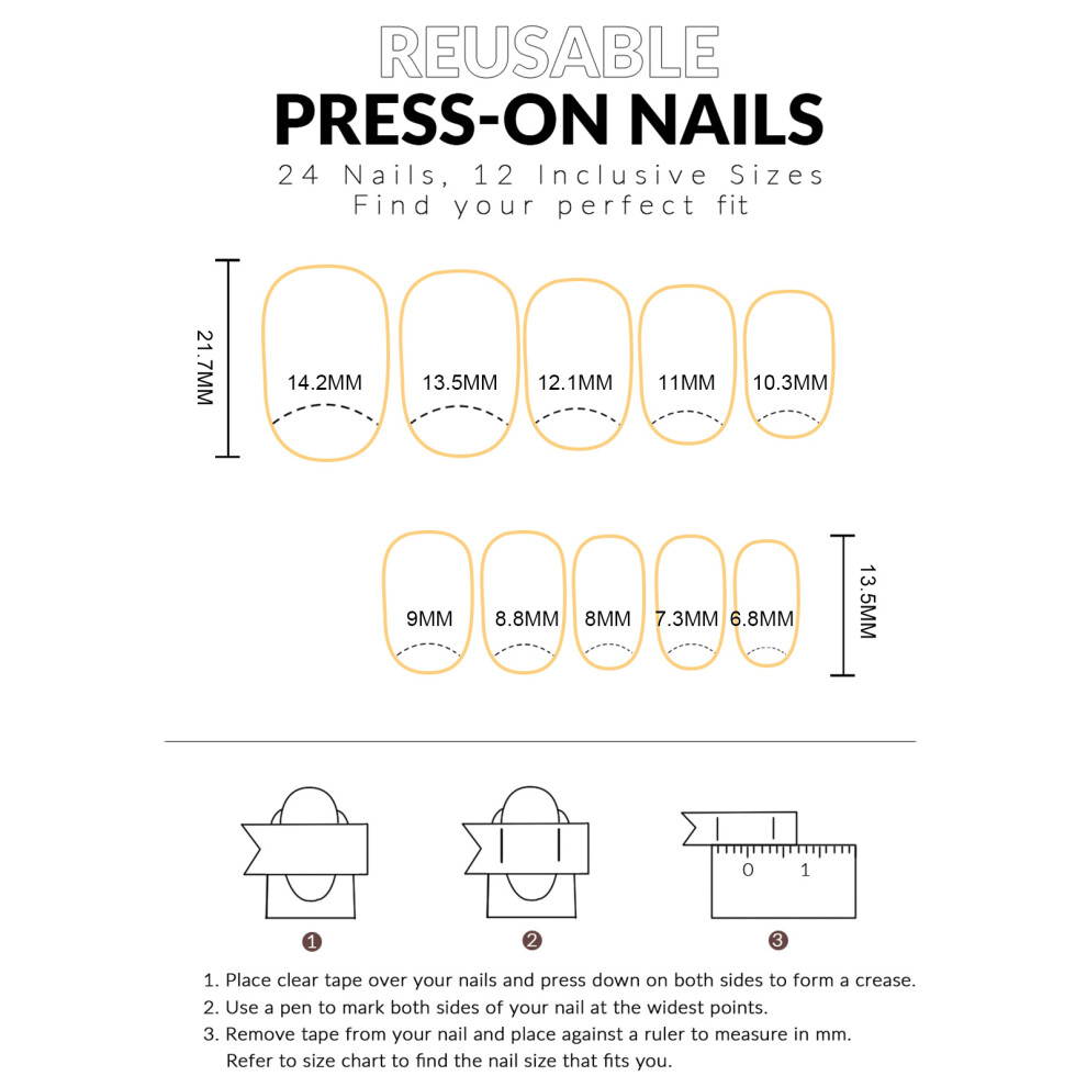 Roc-Electron 24Pcs Floral Fake Nails - Easy Manicure