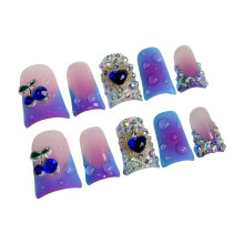 (M) 3D Rhinestone False Nails for DIY Manicure