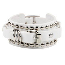 Bracelet Punk Rocker Unisexe, Manchette Gothique en Cuir avec Pointes, Rivets, Clous, Bracelet RéGlable pour Cosplay Fashion-A