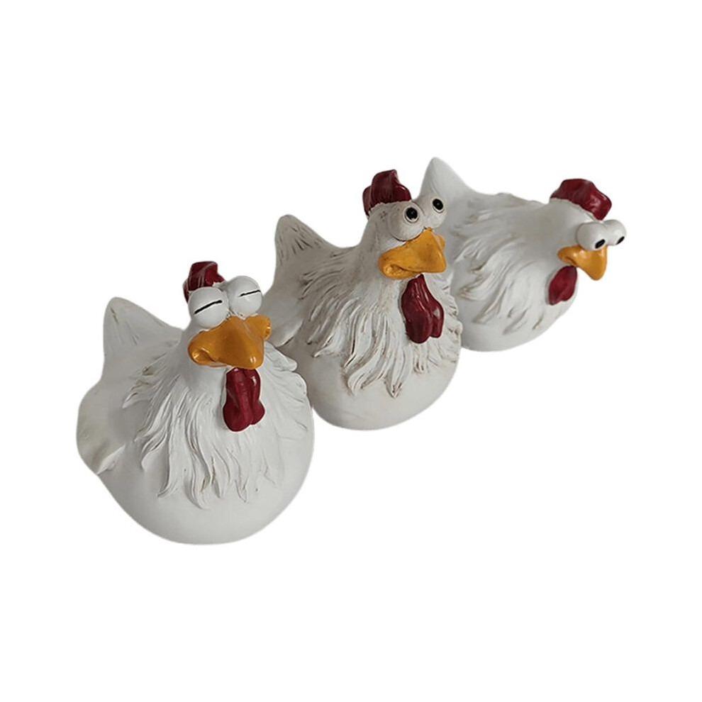 Chicken Fence Decoration,Funny Farm Chickens Statues,Resin Fence Chickens Decor,Outdoor Real Animal Statue Wella Elements