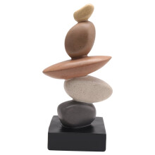 Modern Resin Stacked Stones Sculpture - Abstract Balanced Rock Art for Various Room Types, Decorative Tabletop Accent