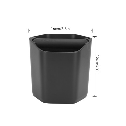 Large Capacity Coffee Knock Box with Knock Bar Nonslip Base Black Finish 1