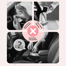 (Pink Tissue) Car Seat Hanging Trash Can & Organizer, Fuzzy Material