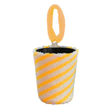 (Yellow Trash) Car Seat Hanging Trash Can & Organizer, Fuzzy Material