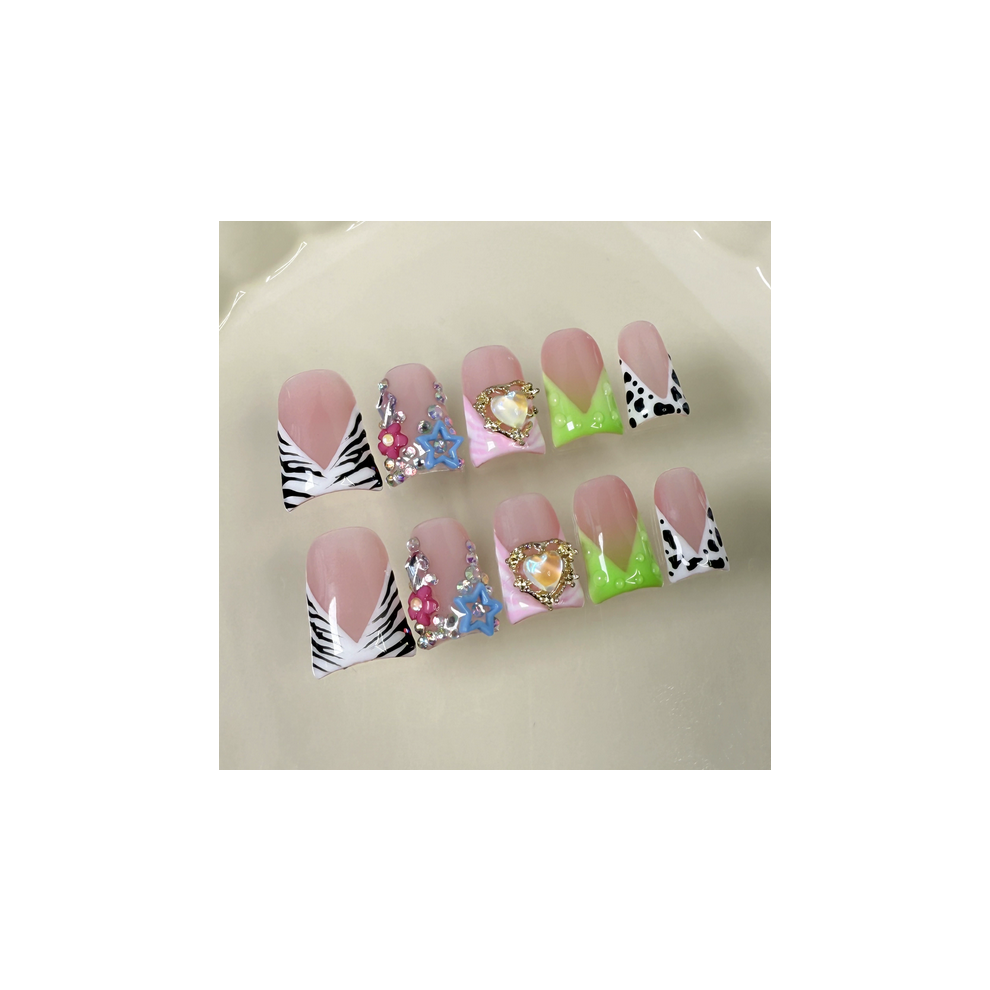 Dachuang Beauty (M) French Tip Nude Duck Fake Nails, Odorless & Eco
