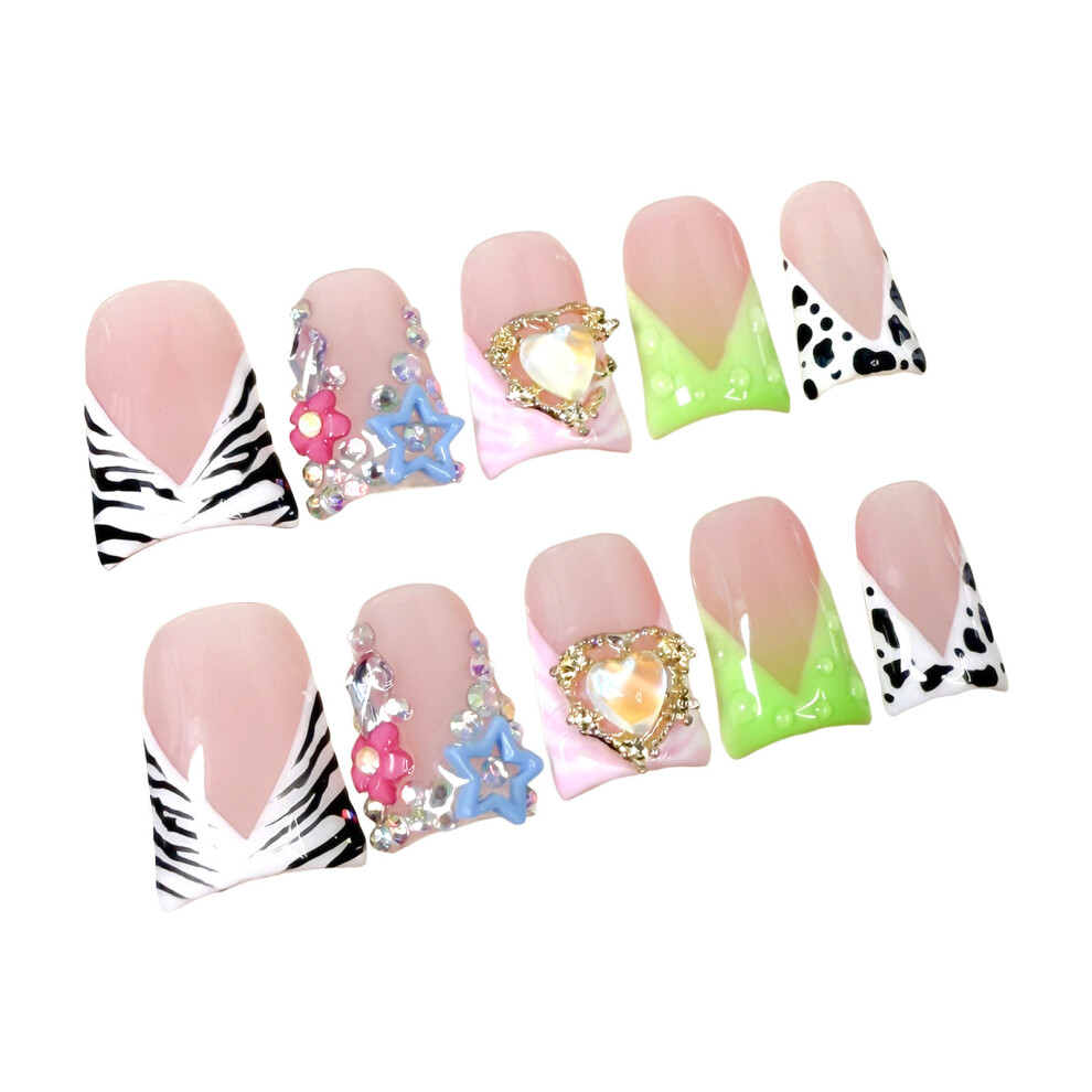 Dachuang Beauty (L) French Tip Nude Duck Fake Nails, Odorless & Eco