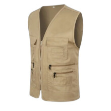 (Khaki, L) Lightweight Fishing Vest for Outdoor Work