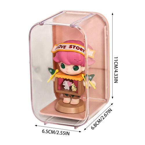 (Pink) \"Acrylic Display Case for Action Figures - Free Standing\"