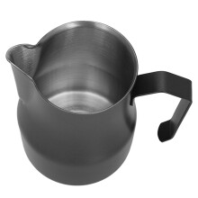 Milchaufschäumer 450ML aus Edelstahl 304 Kaffeedampfung Becher Schwarz