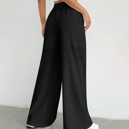 (Black, M) Women\'s Summer Wide Leg Pants for Work & Commuting 1