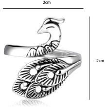 6 StüCk Verstellbare Stricken Schlaufe Ring-Pfau Goldfisch ÖFfnen Finger Ring, HäKel Finger Garn Halter, Garn FüHrung Finger Halter