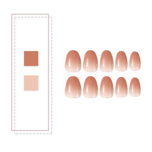(Standard) Beige Gradient UV Gel Nails for Women 2