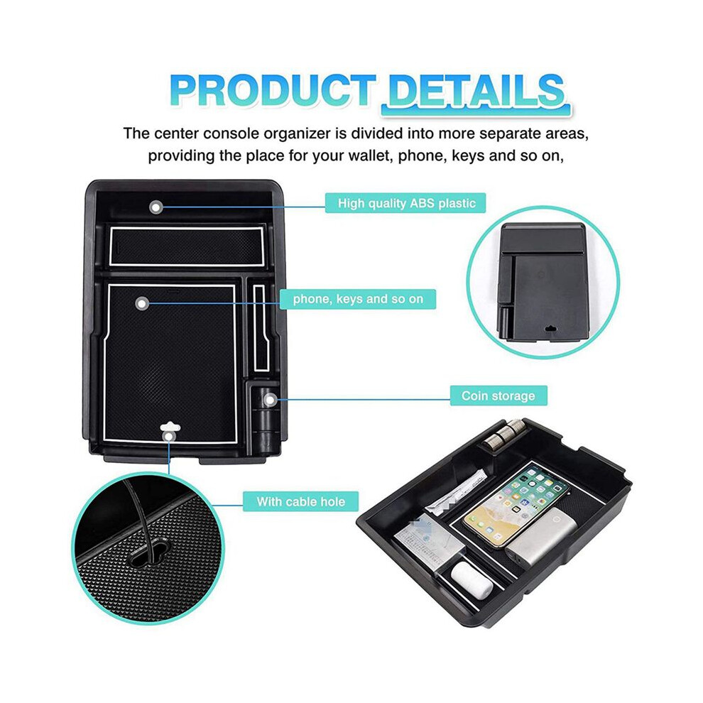 2X Car Insert Front Center Storage Box Console Organizer Tray Box for  Sorento MQ4 2021 2022