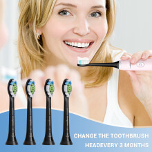 (Black) Electric Toothbrush Heads - Dual Clean, 2-Pack