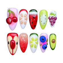 (M) 10PCS Fruit Press-On Nails, Odorless & Comfy