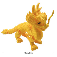 (Gold) 3D Printed Kirin Figurine, Movable Toy & Desk Decor