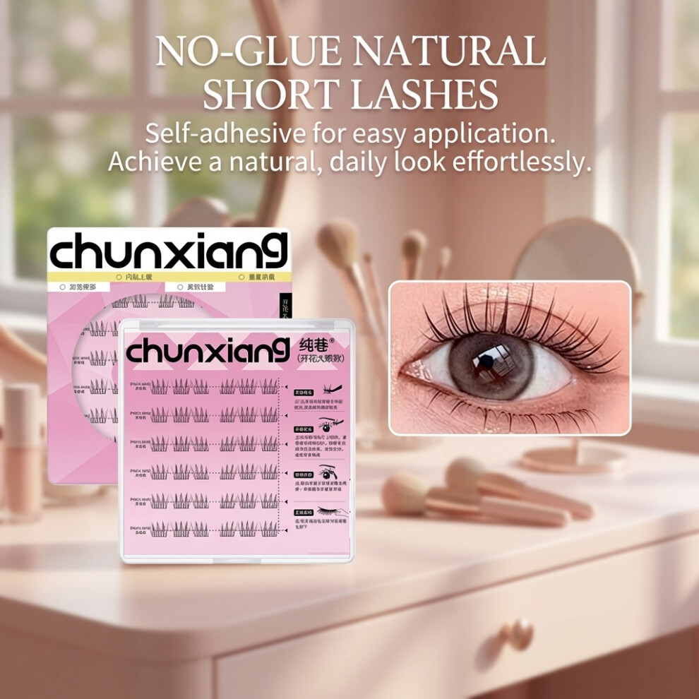 Dcph-Clothing (Glue Free) Natural C Curl False Eyelashes For Women
