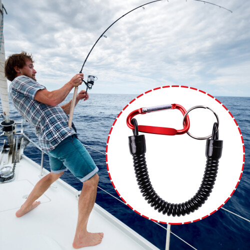 Retractable Boat Engine Safety Lanyard with Snap Hook 1