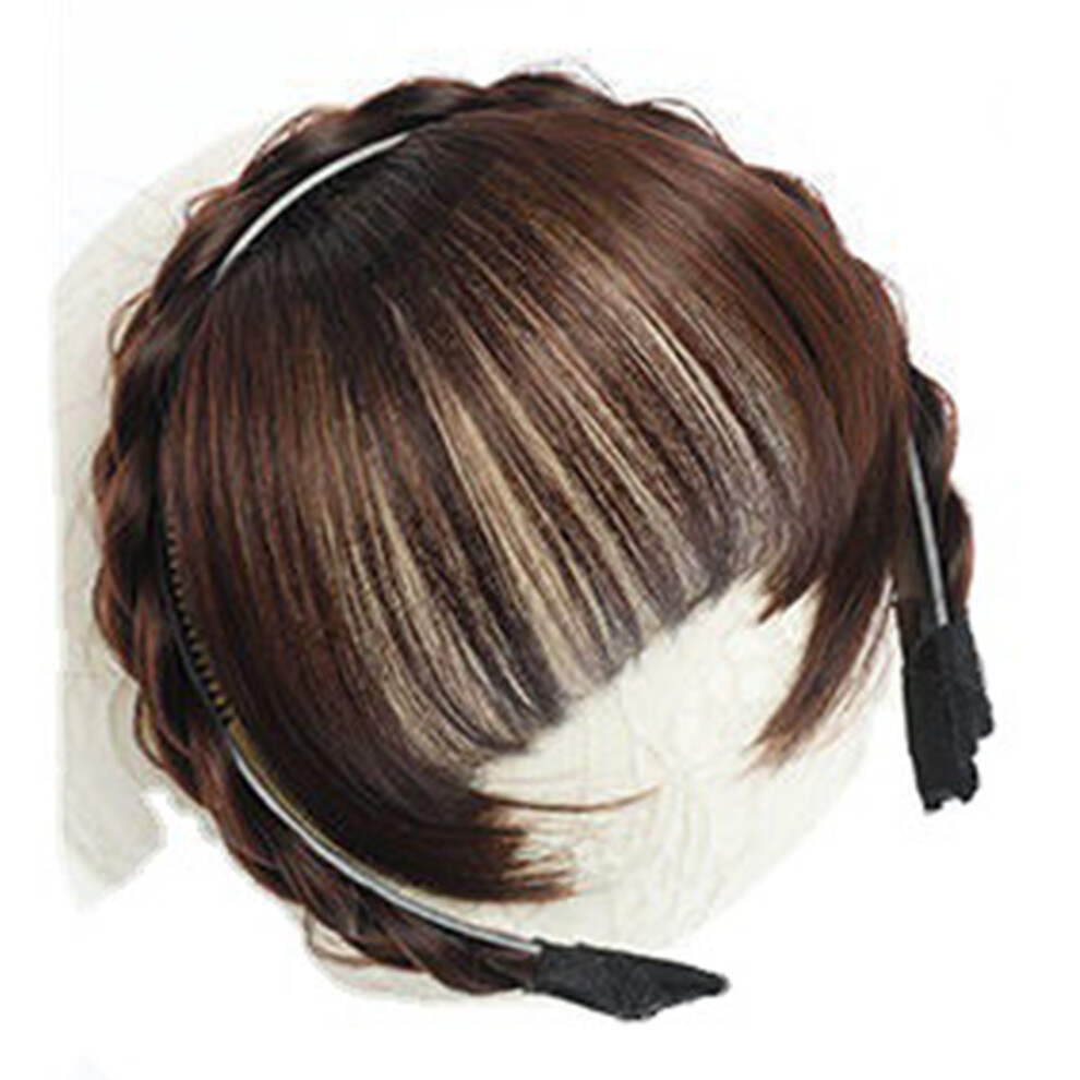 Dachuang Beauty Unisex Black,Brown (Dark Brown, No Sideburns) 3D French Bangs Wig - Black Realistic Hairpiece