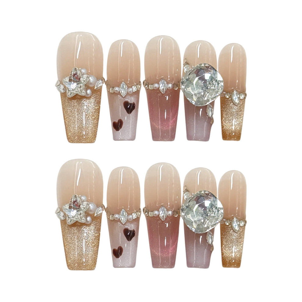 Dachuang Beauty (1546) French Cat Eye Fake Nails - Easy Application