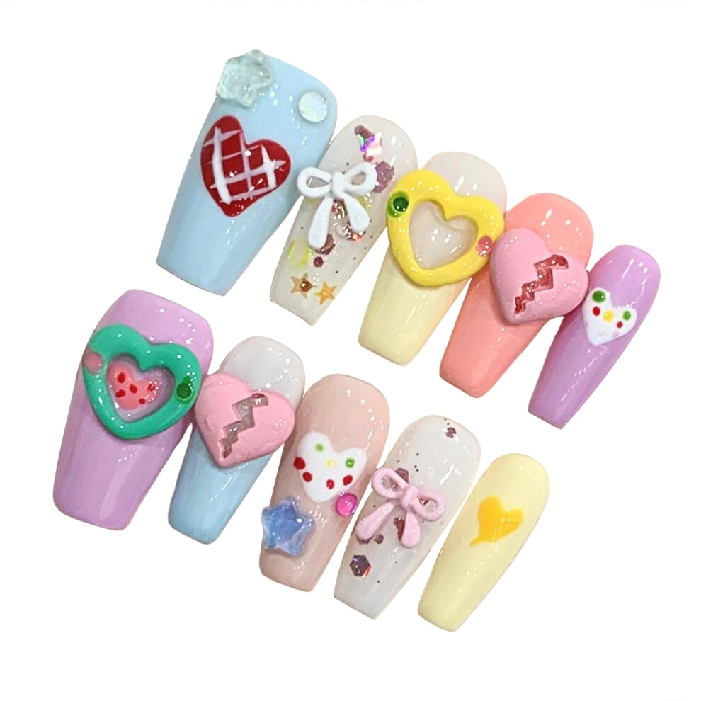 Dcph-Clothing (Xs) 10Pcs Press-On Nails, Salon Quality, Firm & Comfortable