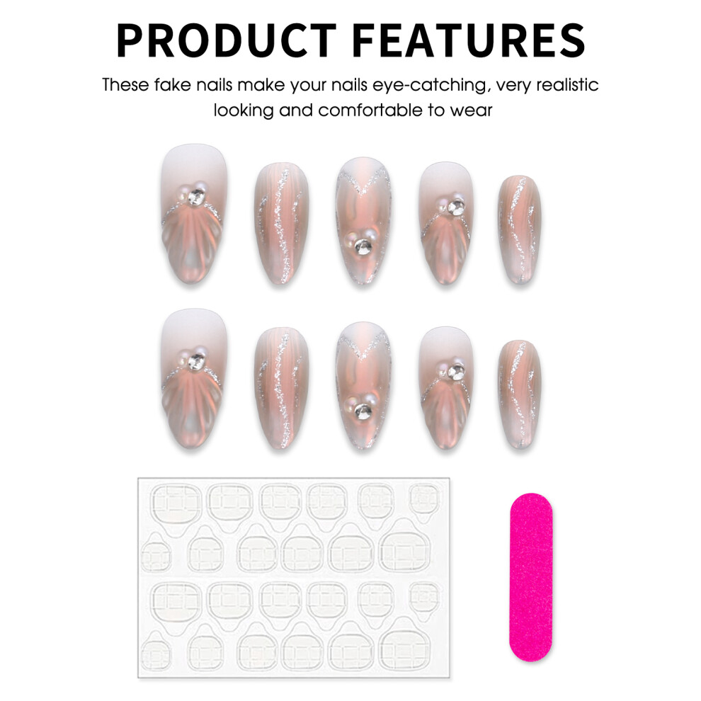 Reach-Tools (Xs) 10Pcs Rhinestone False Nails For Stage Wear