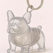 (Tough guy fight) Dog Hair Memorial Keychain - Simple Dog-Shaped Pendant