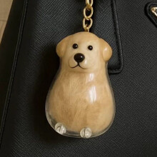 (Little Guaibao Golden Hair) Dog Hair Memorial Keychain - Simple Dog-Shaped Pendant