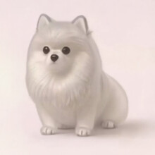 (Pomeranian) Dog Hair Memorial Keychain - Simple Dog-Shaped Pendant