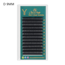 (9mm) Y-Shape Eyelash Extensions 0.07\" 2-Tip