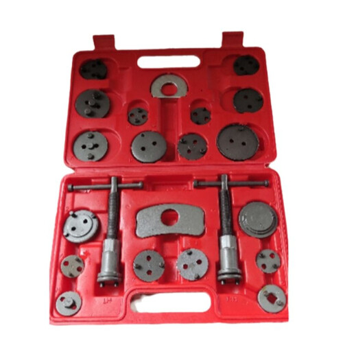 22PCS Disc Brake Caliper Press Tool Kit Piston Caliper Compressor Tool Set for Brake Pad Replac Reset with Case Red