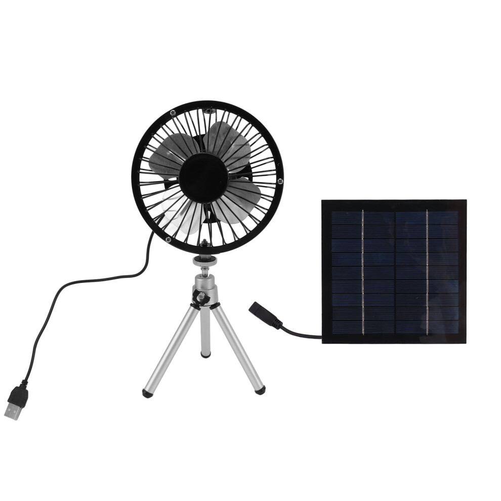Portable Solar Fan 6W 6-Inch Dual Powered Usb Camping Fan 9351388586657
