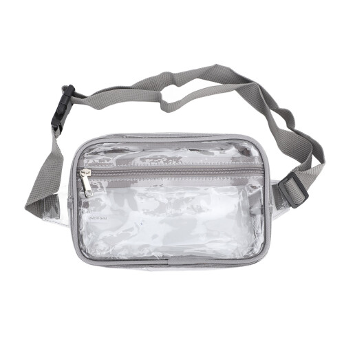 Waterproof Clear Sling Bag 8.9" x 3" x 5.9" Gray Adjustable Strap