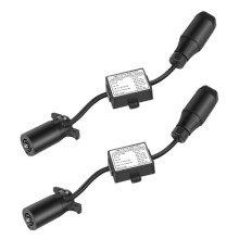 Convertitore Luce Rimorchio USA-Europa, Presa Piatta A 7 Vie (Veicolo USA) A Spina Rotonda A 13 Pin (Rimorchio UE)