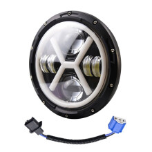 7-Inch 500W Round Angel Eyes LED Headlight Super Bright Wiring Harness for H2