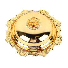 Runde Vintage-Butterschale mit Deckel, Legierung & Glas, ideal für Hochzeit & Party