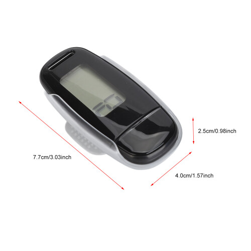 Step Counter Pedometer, 50mAh, Large LCD, Black 1