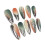 (Long Oval, L) Gradient Metallic Fake Nails - 50pcs 8